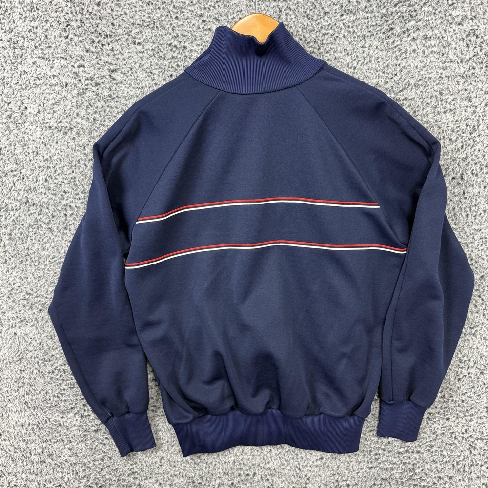 Vintage Adidas Jacket Mens XL Blue Stripe Track Full Zip Taiwan Trefoil 80s 90s - Picture 3 of 16